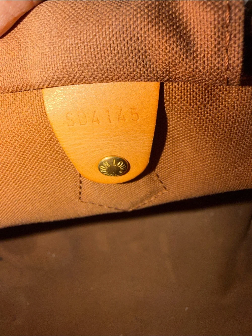 Louis Vuitton Brown Monogram Canvas Satchel with Tan Trim and Gold Hardware
